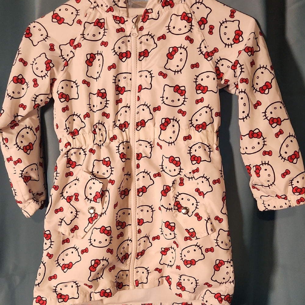 Hello Kitty White and Red Kids Raincoat